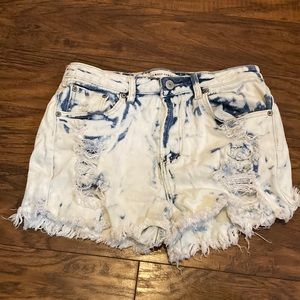 Tiedie ripped Jean shorts